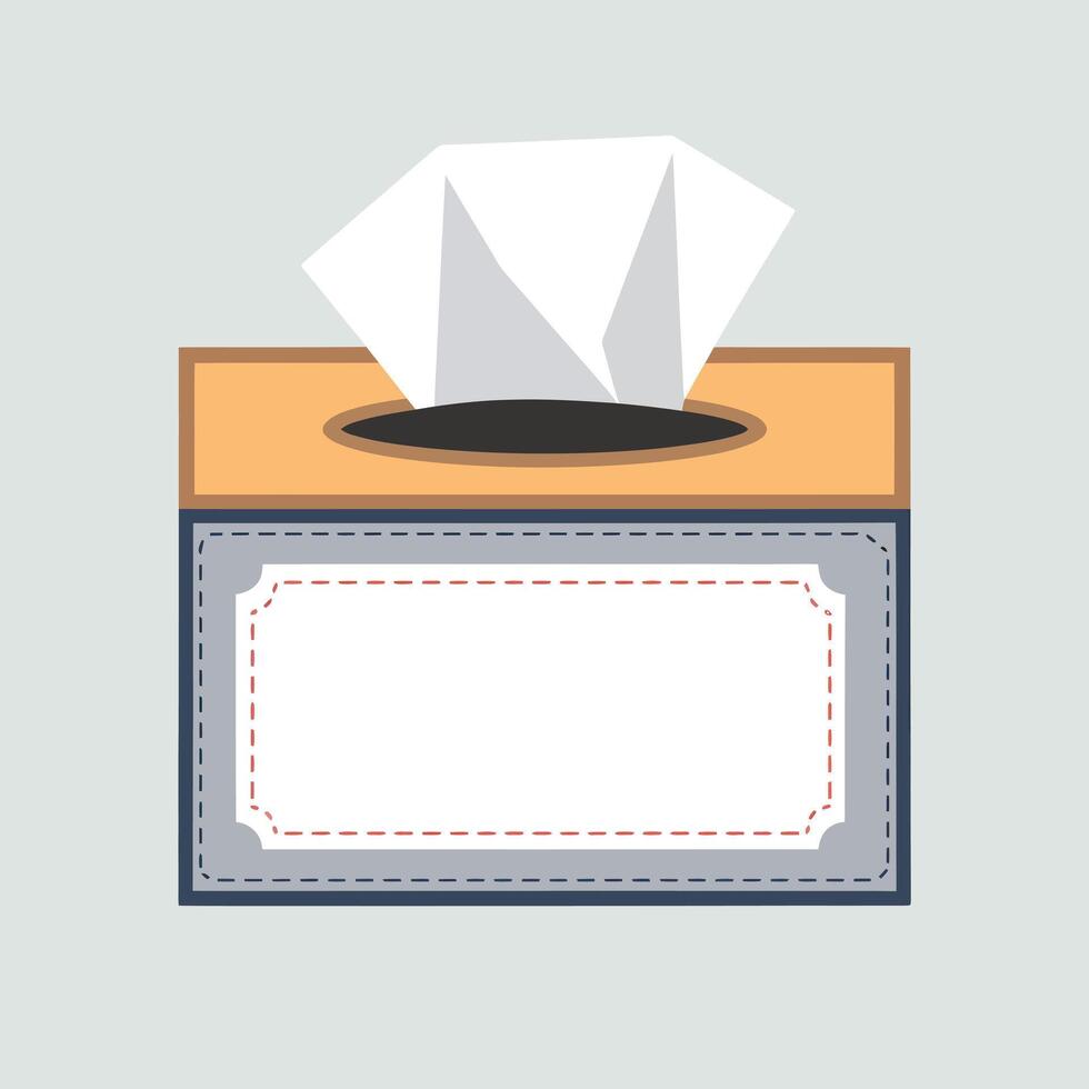 tissue box with tissue inside on background vector