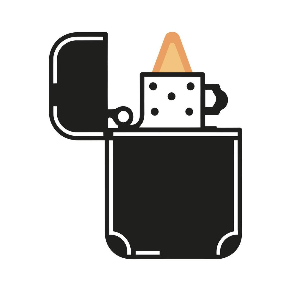 a lighter with a flame inside it on a white background vector