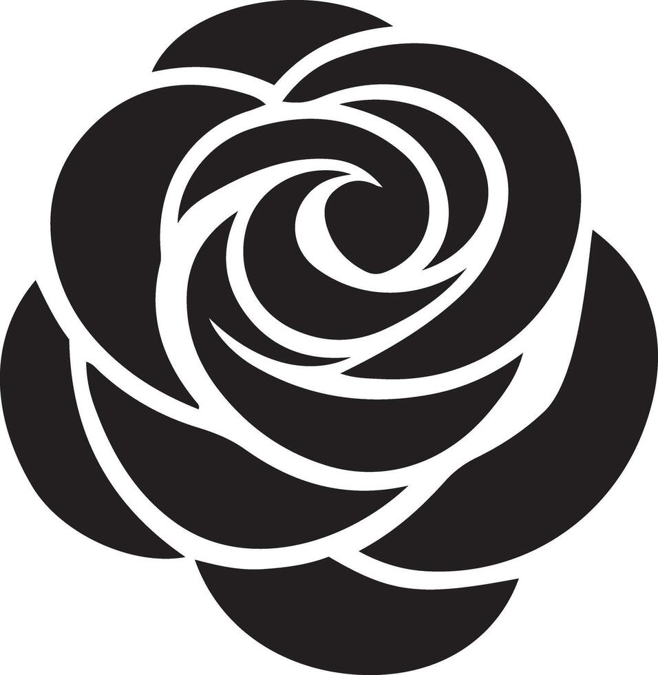 Rose Shape Silhouette Illustration Minimalist and Artistic Floral Design for Logos Prints and Decorative Graphics vector