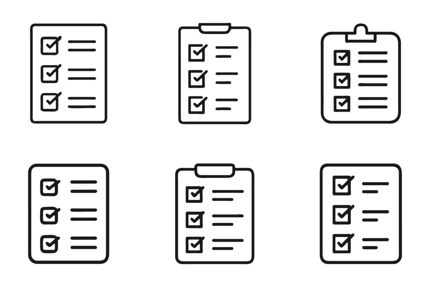 Silhouette Task Icons for Checklist and Clipboard vector