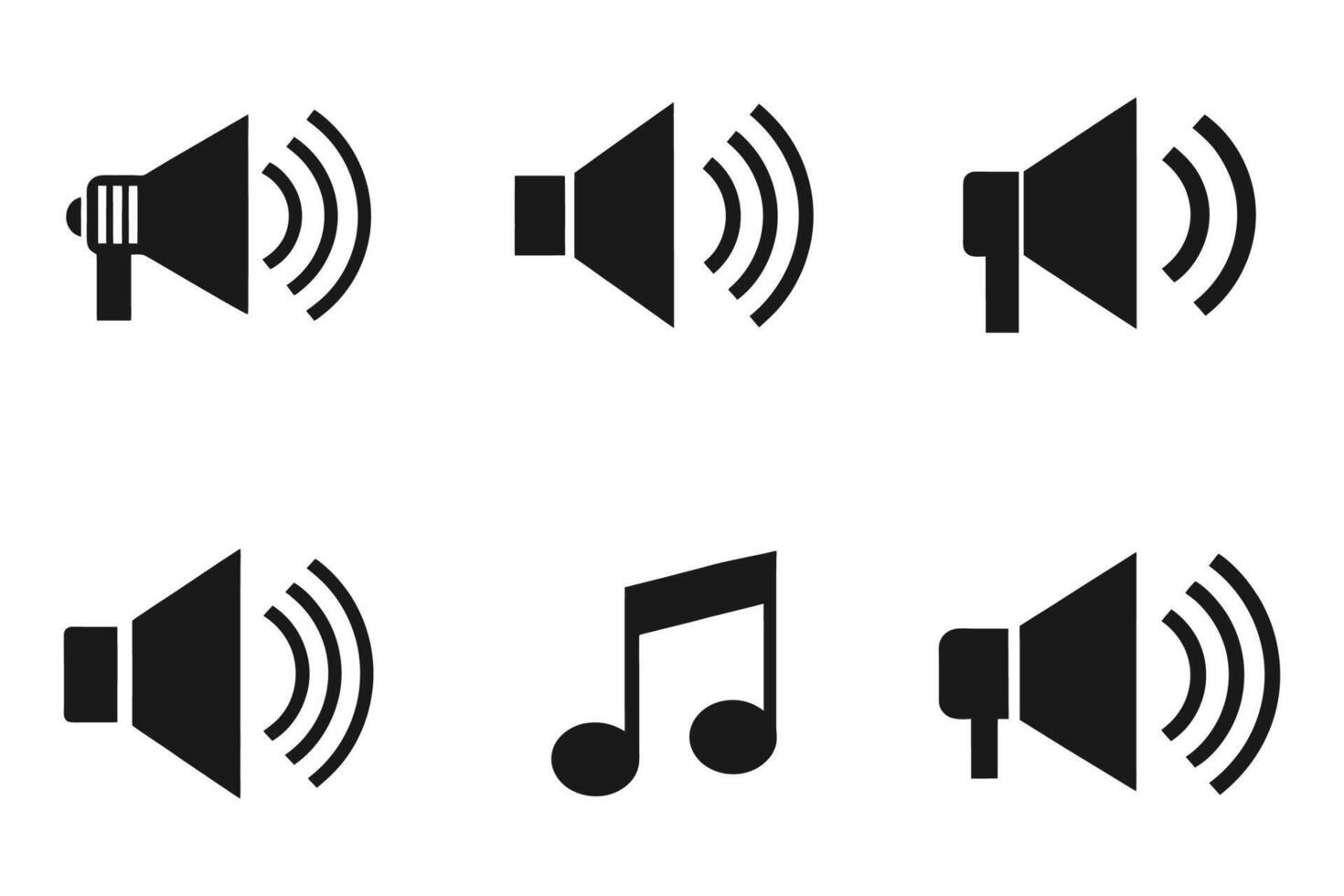 Modern Sound Outline Icons on White Background vector