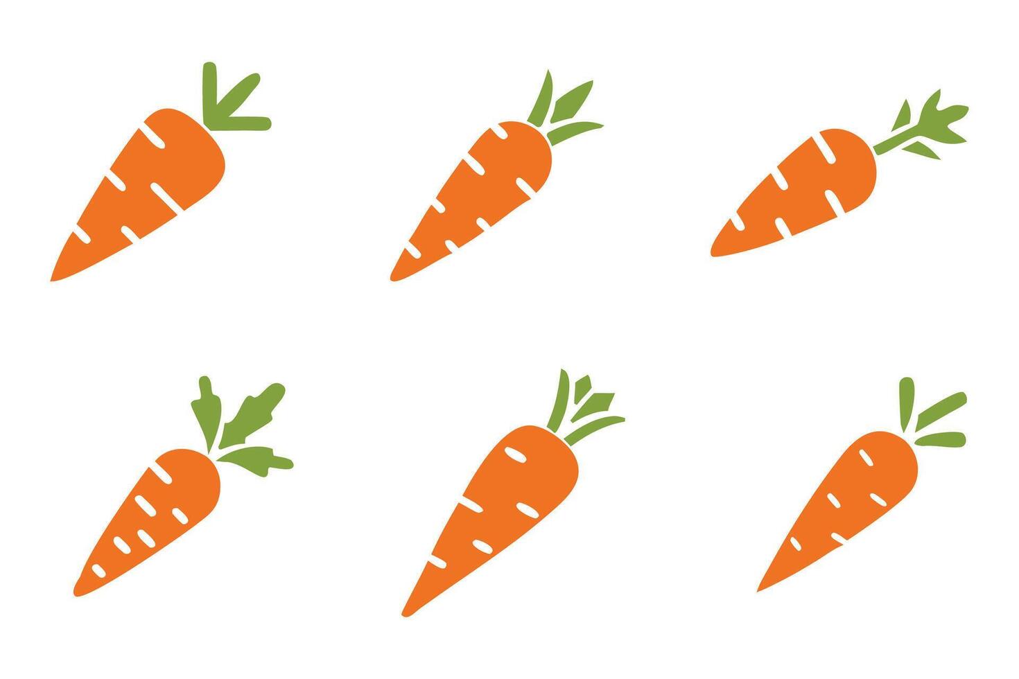 Minimal Carrot Outline Icon Set for Illustrations vector