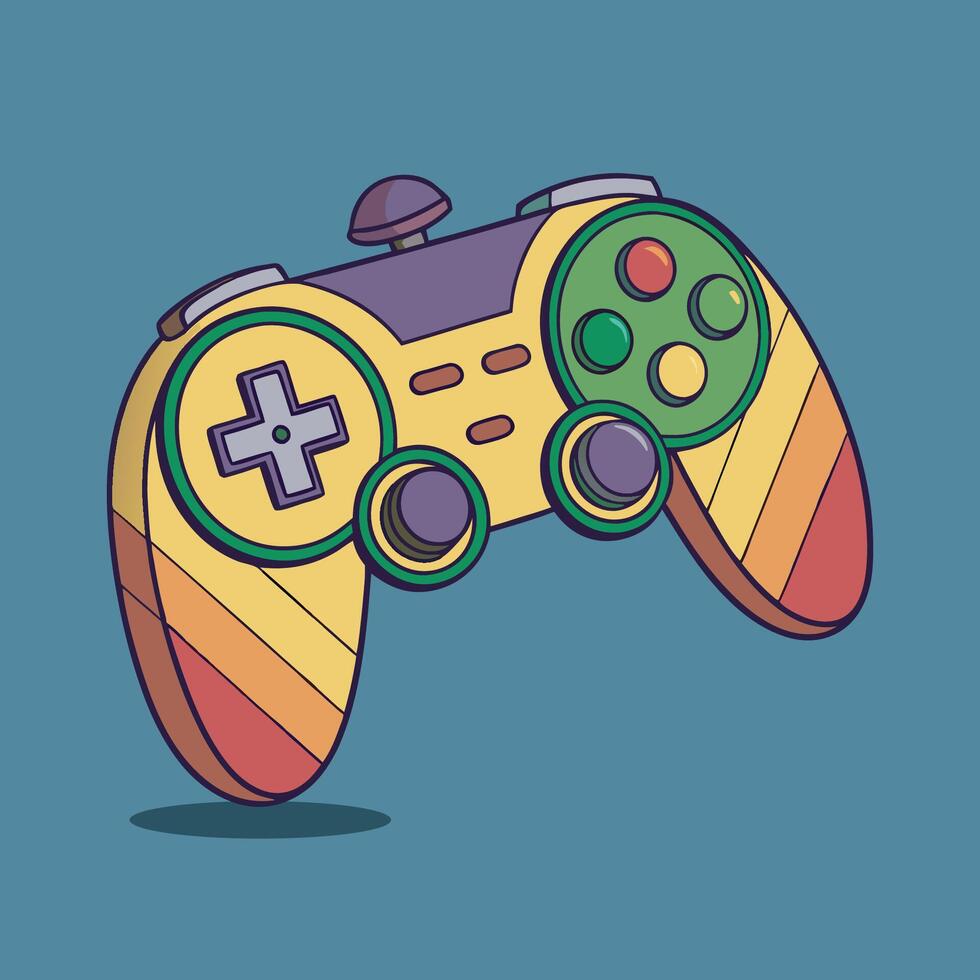 Console Game Controller Cartoon Icon Illustration Technology Object Icon vector