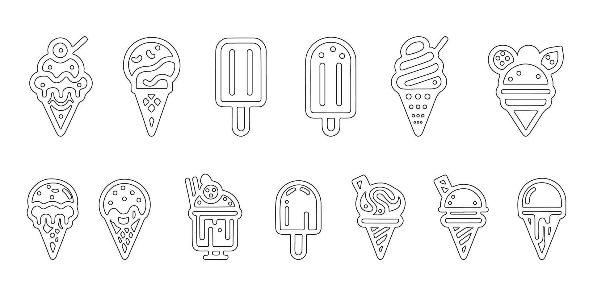 Simple Line Art Illustrations. vector