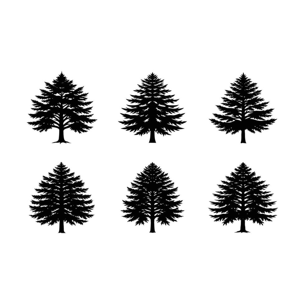 Cedar and Linocut Silhouette Design vector