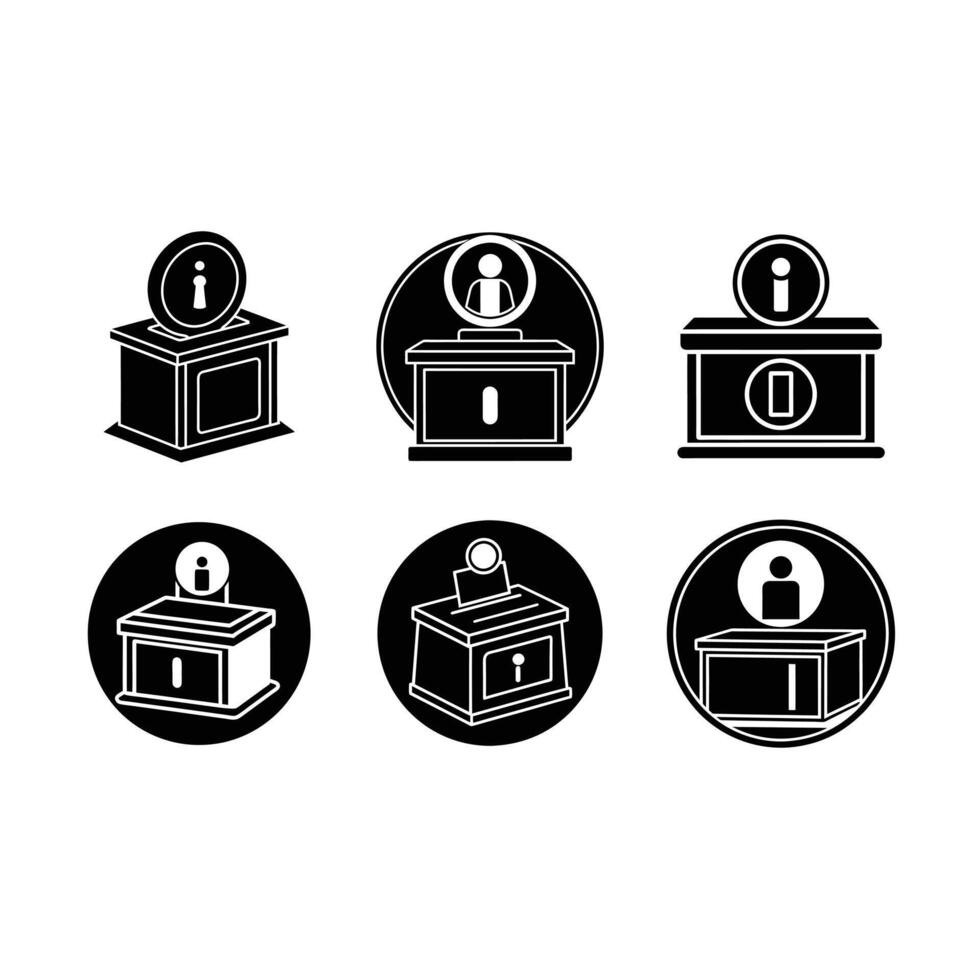 Ai Information Counter Icon and Linocut Silhouette Design vector