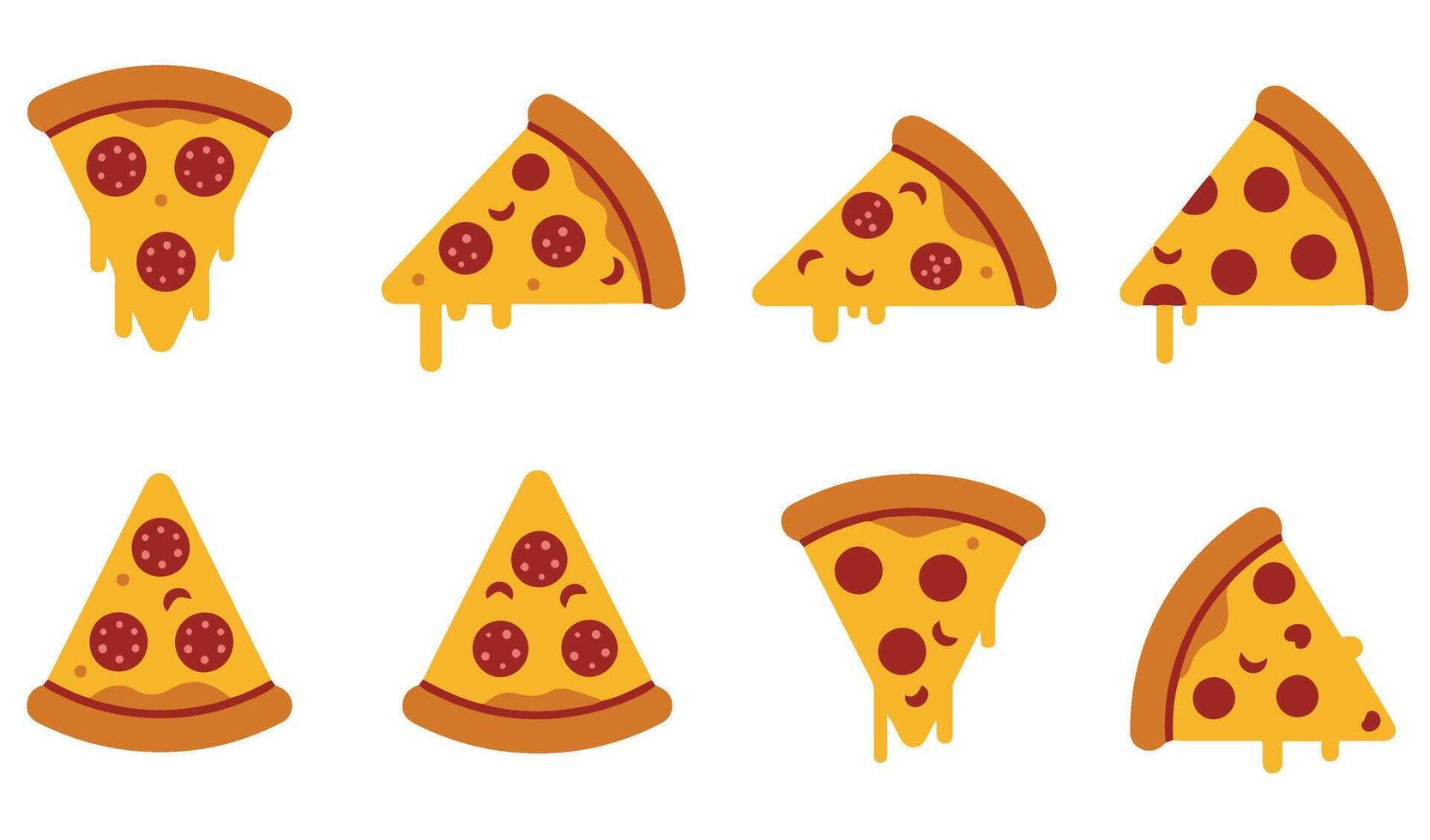 Delicious Pizza Slice Set Collection A Tasty and Eye-Catching Design for Pizza Lovers Everywhere vector