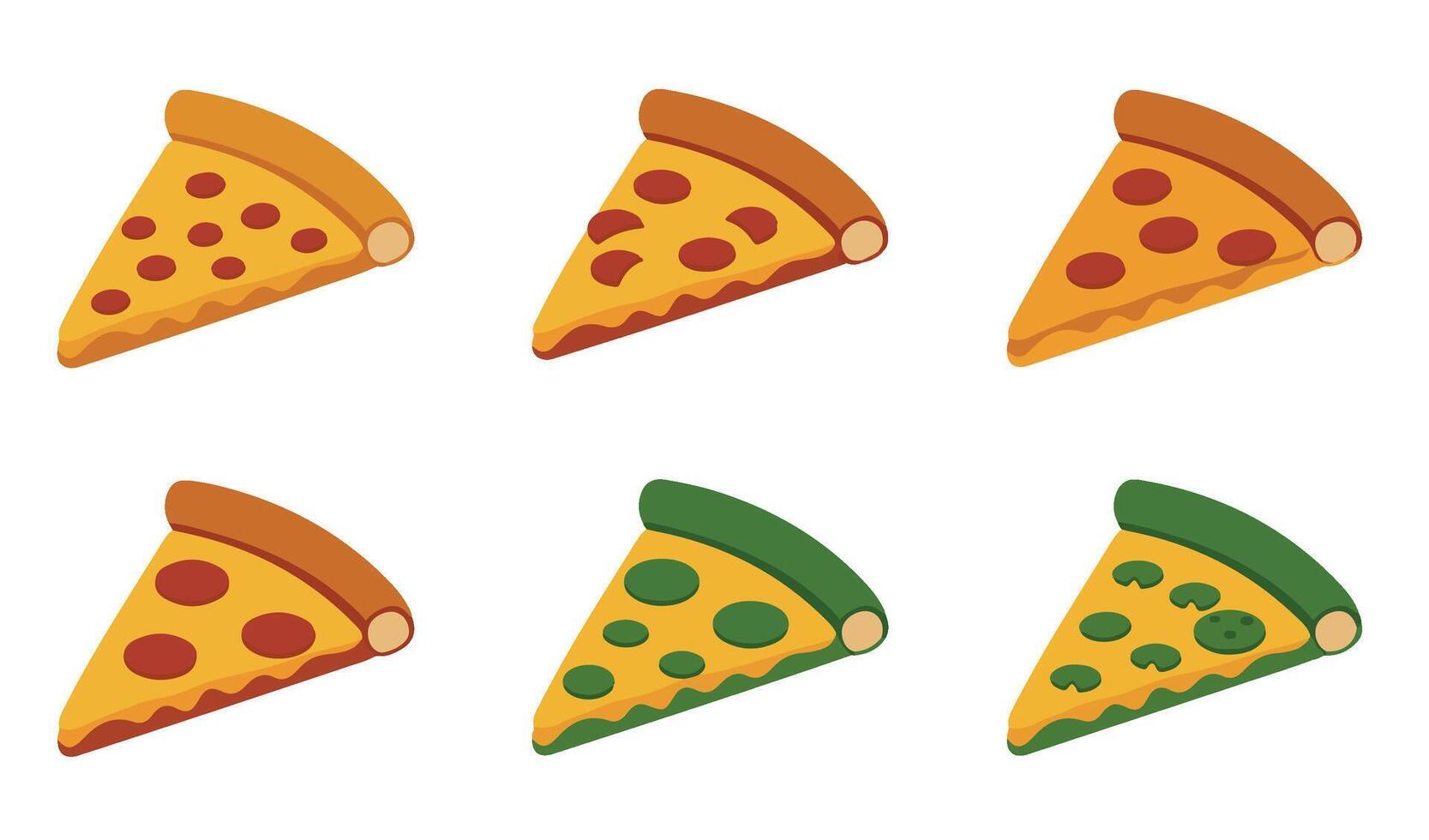 Delicious Pizza Slice Set Collection A Fun and Lively Pizza Illustration for Party and Event Graphics vector