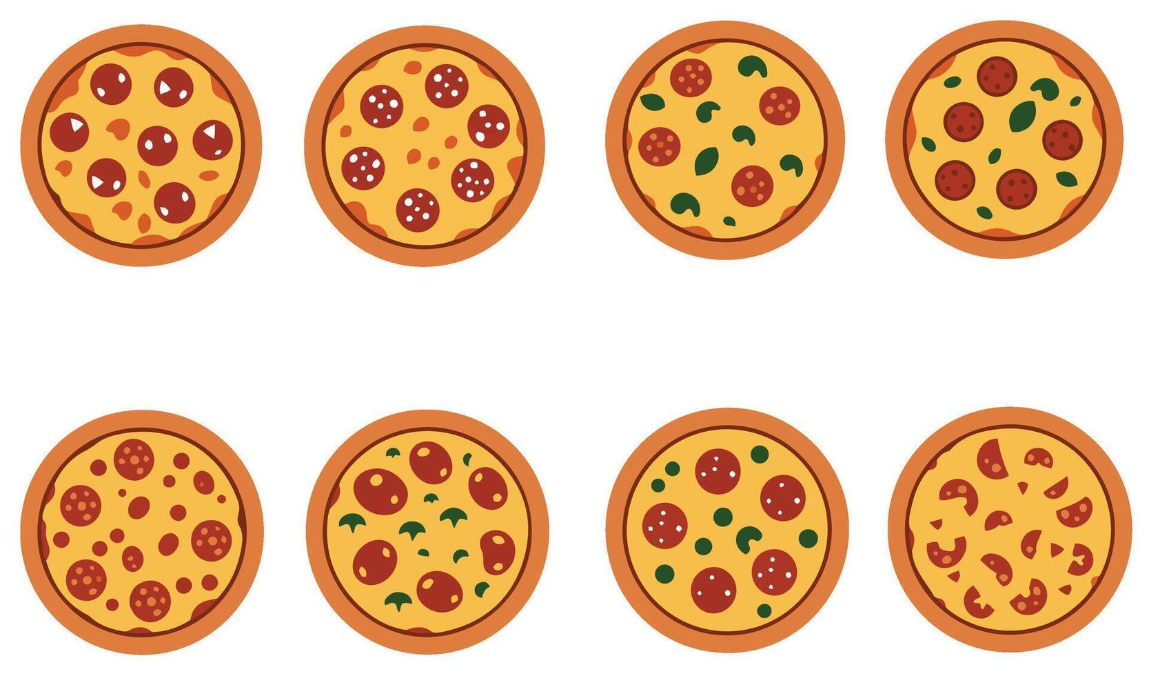 Delicious Pizza Slice Set Collection A Whimsical and Playful Pizza Slice Design for Unique Branding vector