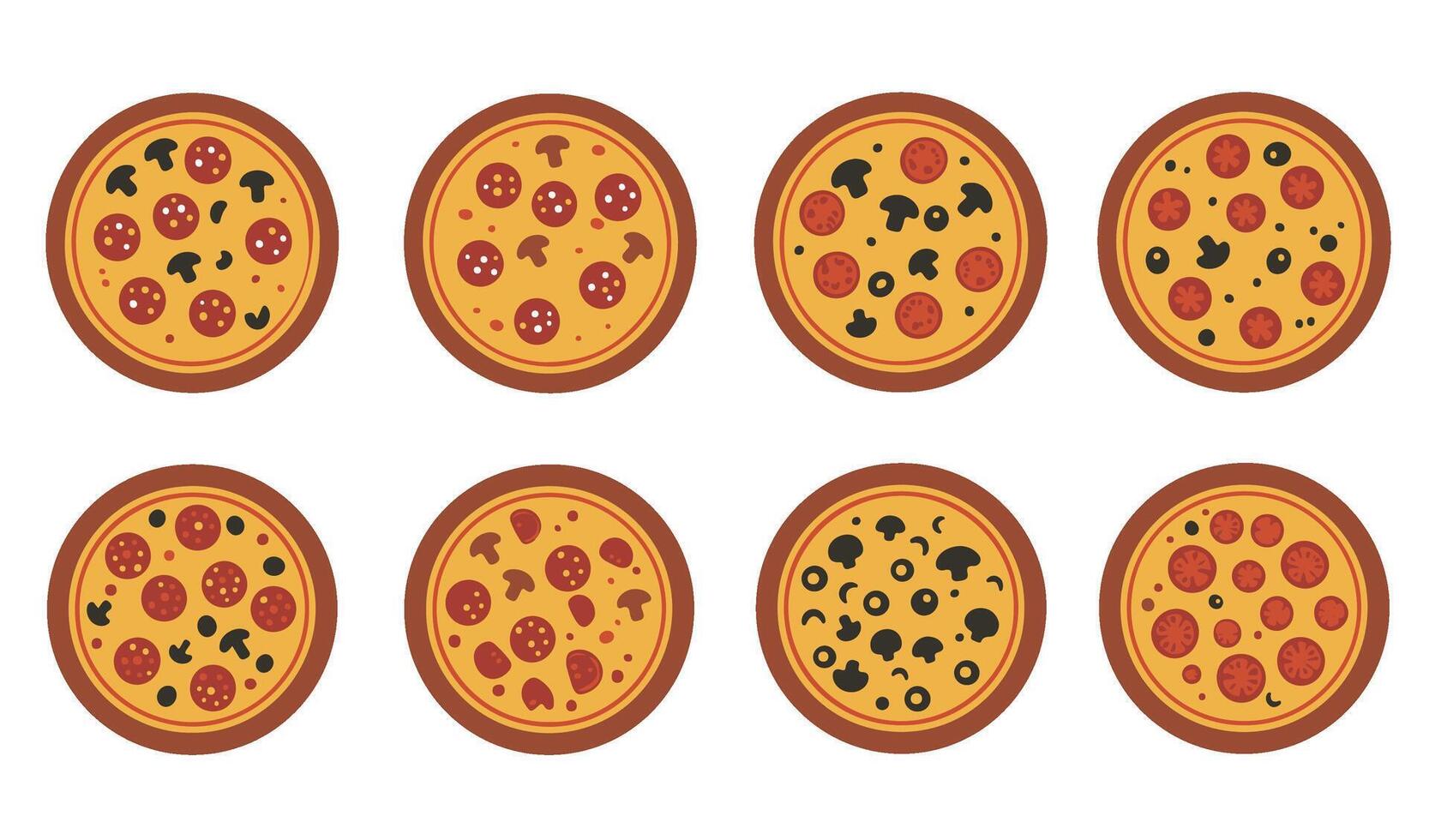 Delicious Pizza Slice Set Collection A Perfect Blend of Realistic and Fantasy Pizza Artwork vector