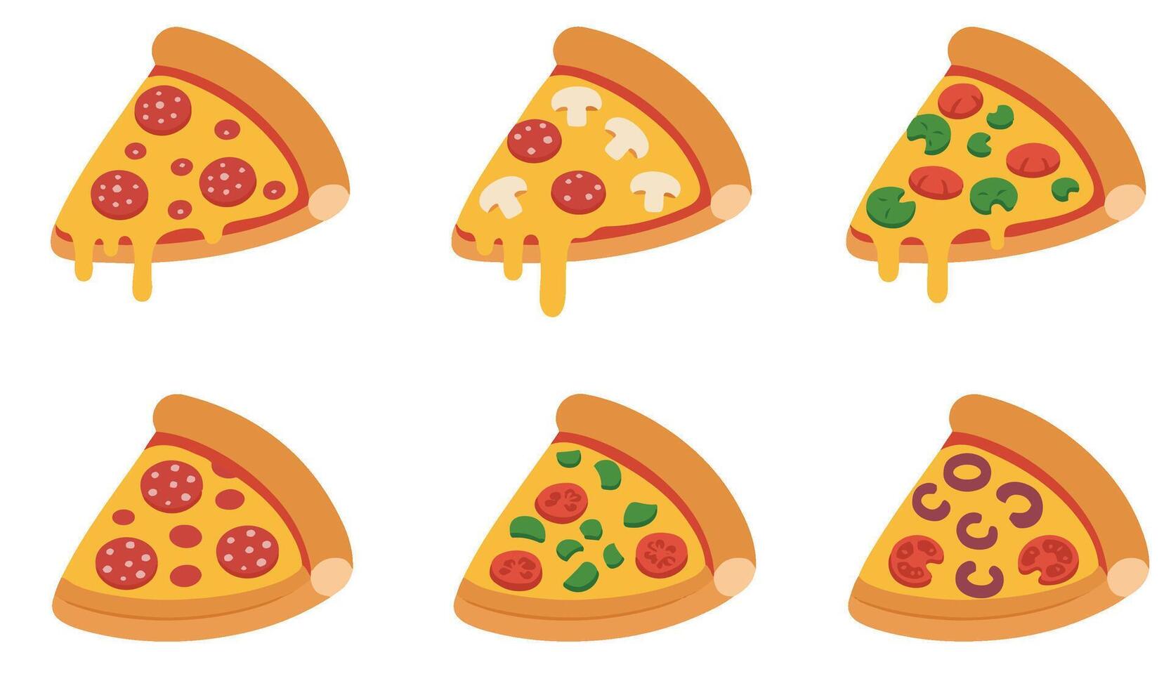 Delicious Pizza Slice Set Collection A Hot and Fresh Pizza Design Ready to Serve in Illustrative Form vector