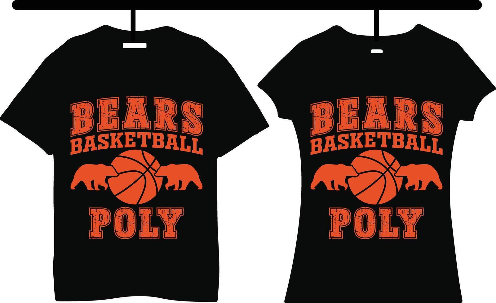 Bears Basketball poly sport typography t-shirt design vector