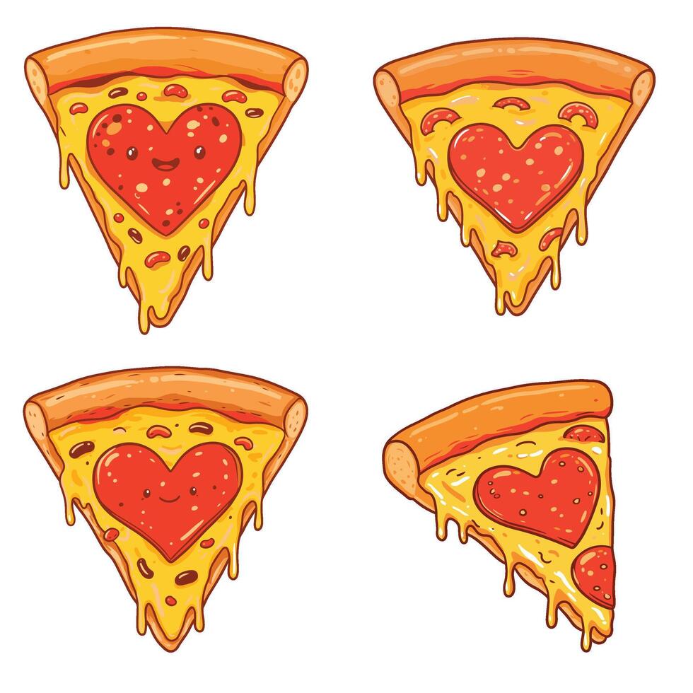 Fun and Playful Pizza Slice Artwork Perfect for Restaurants and Food-Themed Projects vector
