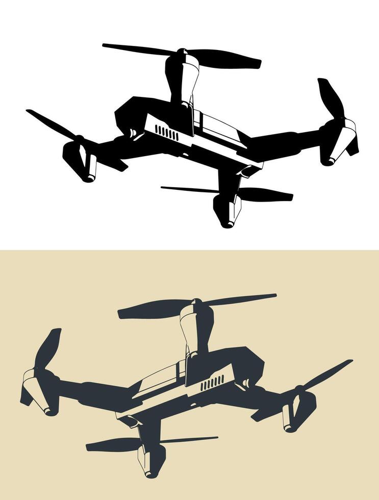 Foldable drone illustration vector