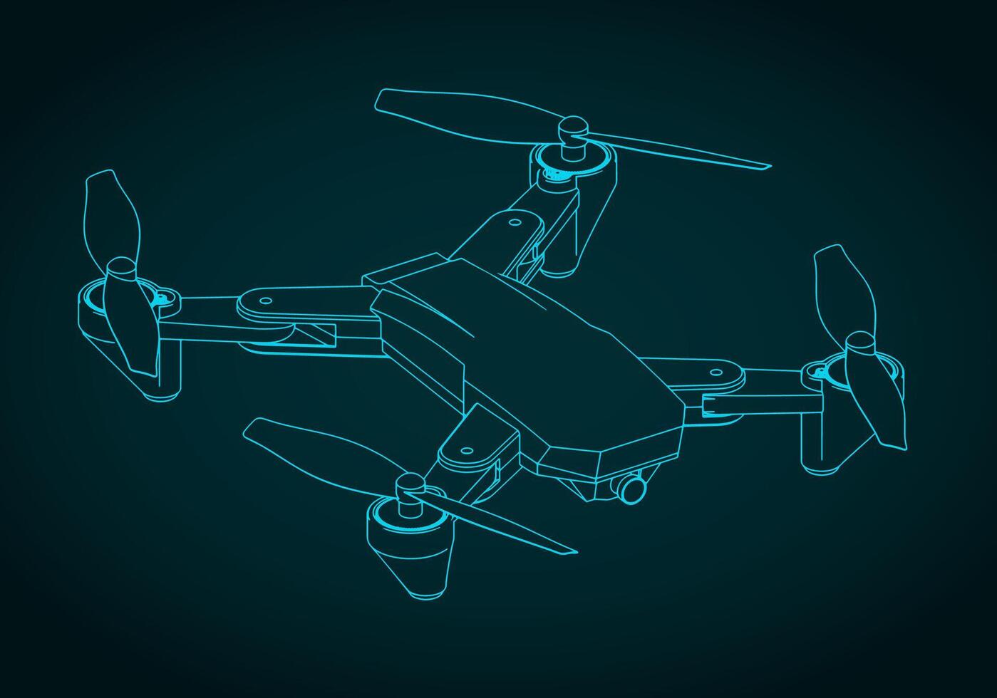 Folding drone drawing vector