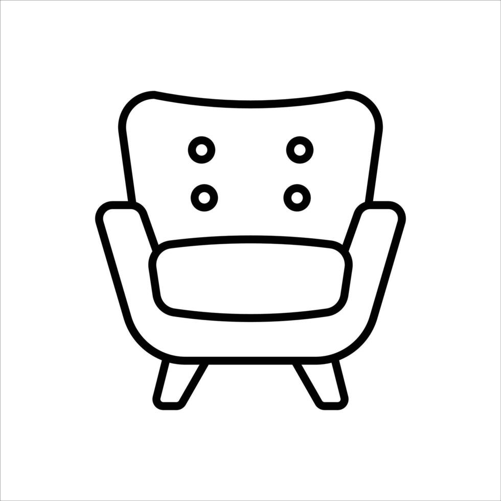 Armchair Line Icons Design Elements Illustration vector