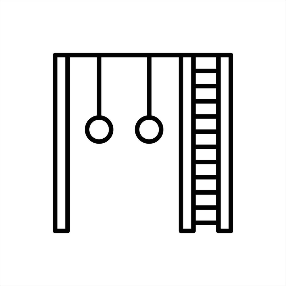 Monkey Bars Line Icons Design Elements Illustration vector