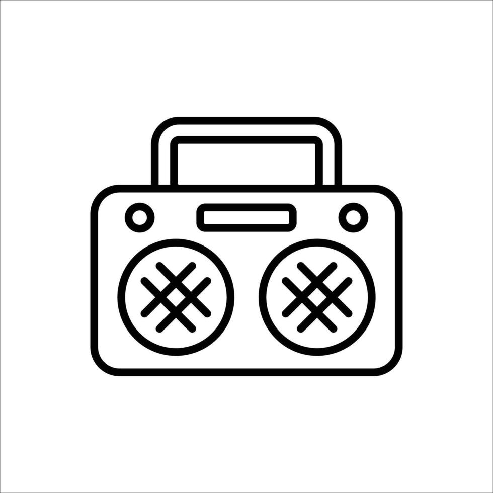 Boombox Line Icons Design Elements Illustration vector