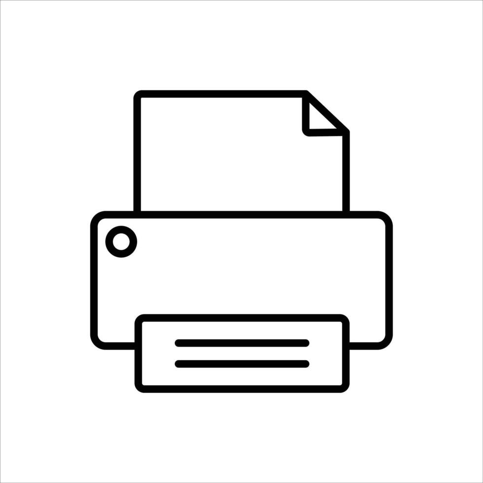 Printer Line Icons Design Elements Illustration vector