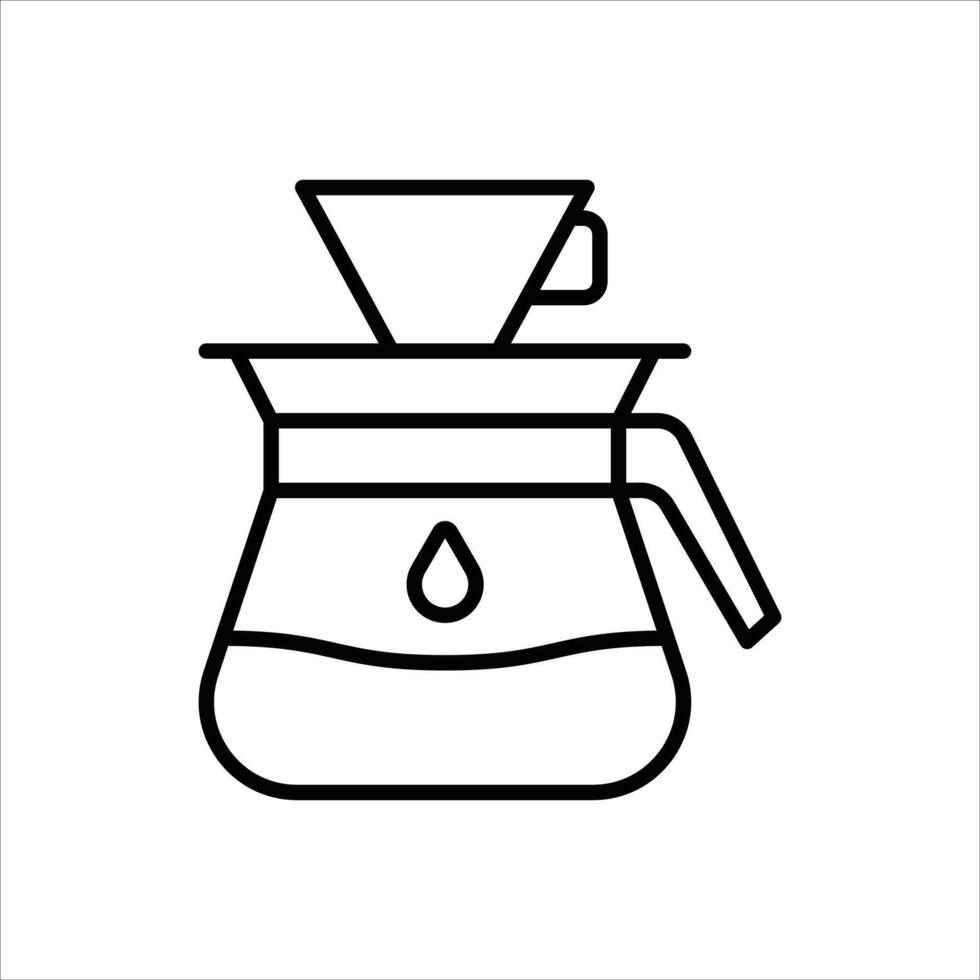 Pour Over Line Icons Design Elements Illustration vector