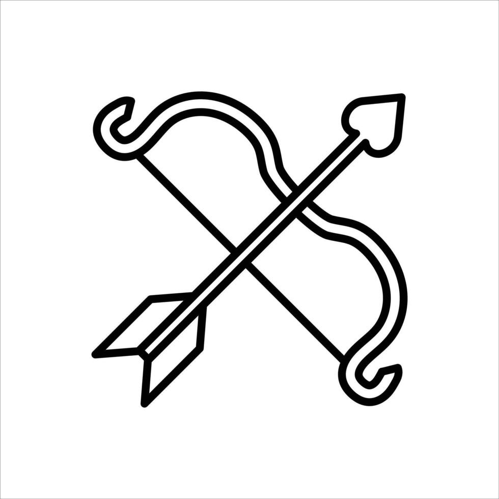 Bow and Arrow Line Icons Design Elements Illustration vector