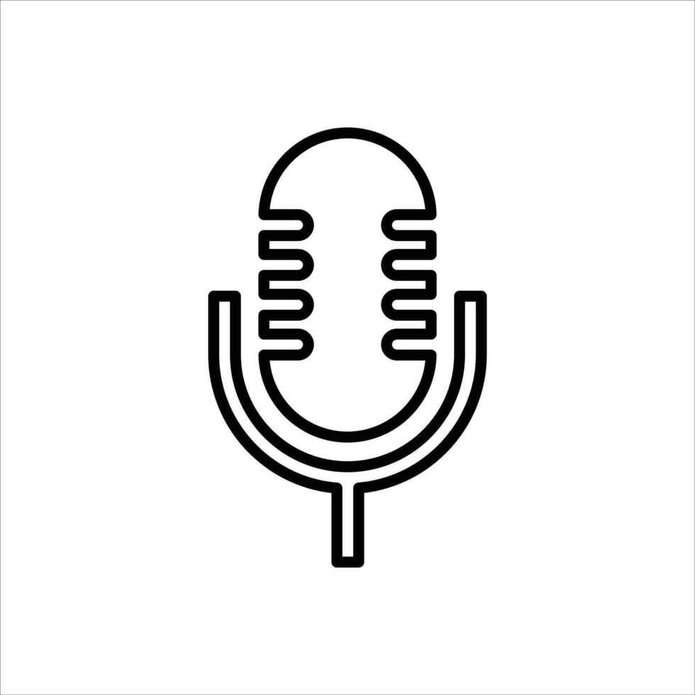Microphone Line Icons Design Elements Illustration vector