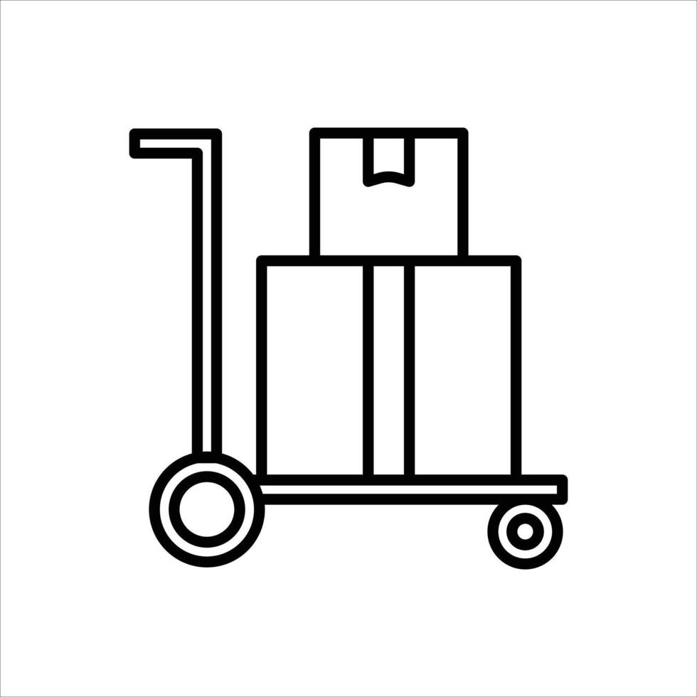 Hand Truck Line Icons Design Elements Illustration vector