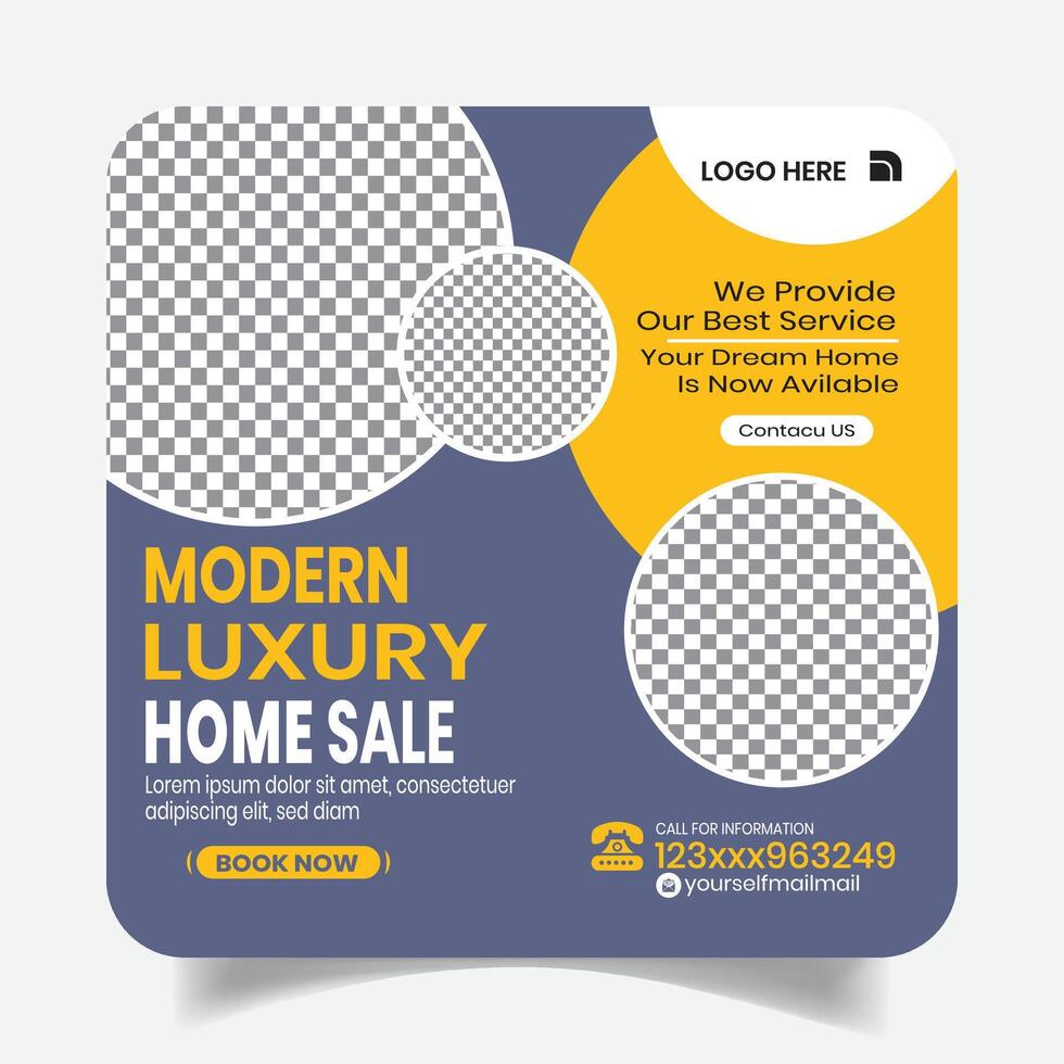Real Estate Digital Publicity Social Media Post Design Banner vector