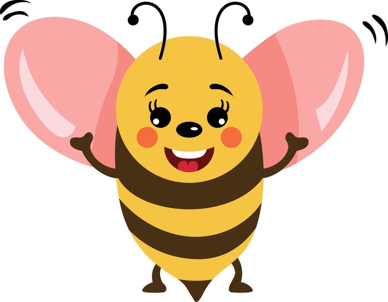 Happy bee isolated on white vector