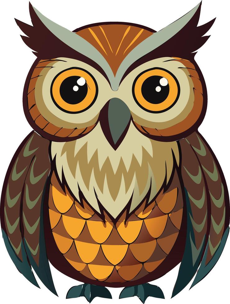 Mystic Eyes Owl Available on EPS File vector