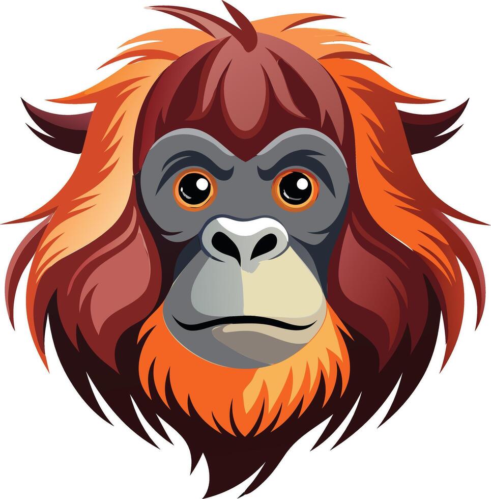 Majestic Orangutan Head Available on EPS File vector