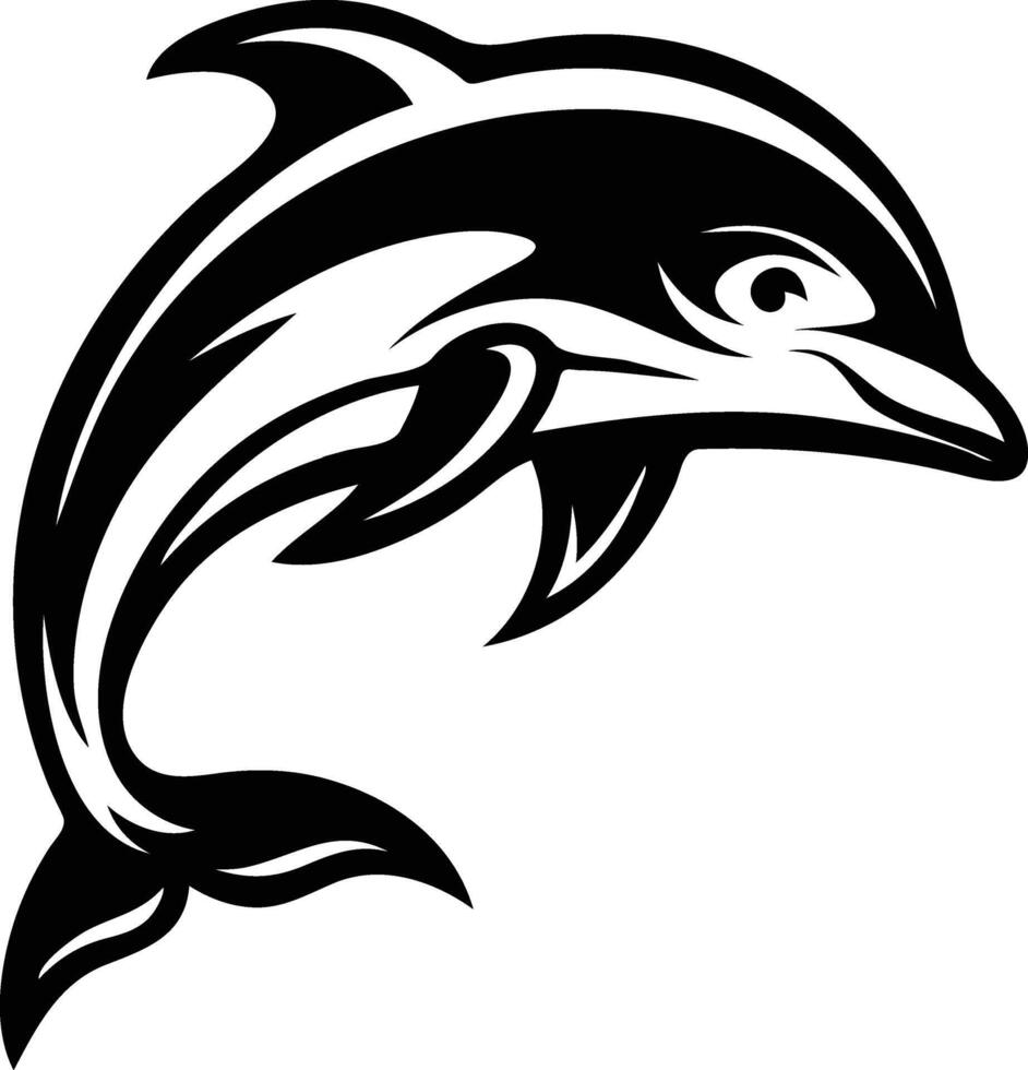 Majestic Dolphin Silhouette Available on EPS File vector