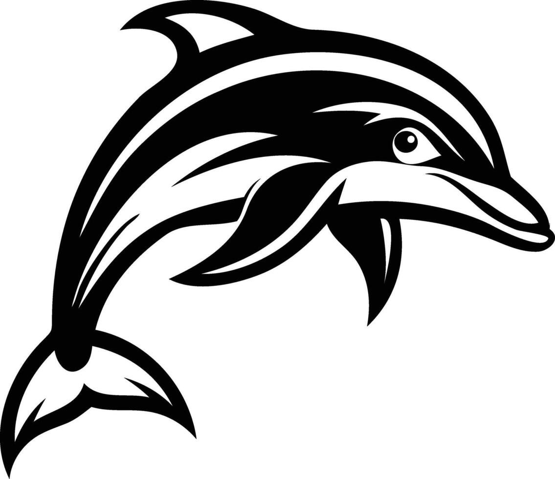 Dynamic Dolphin Silhouette Available on EPS File vector