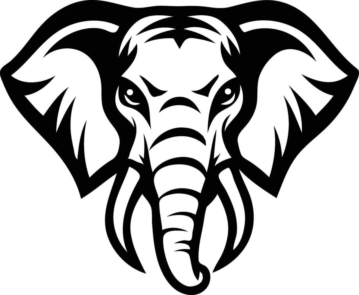 Bold Elephant Head Silhouette Available on EPS File vector