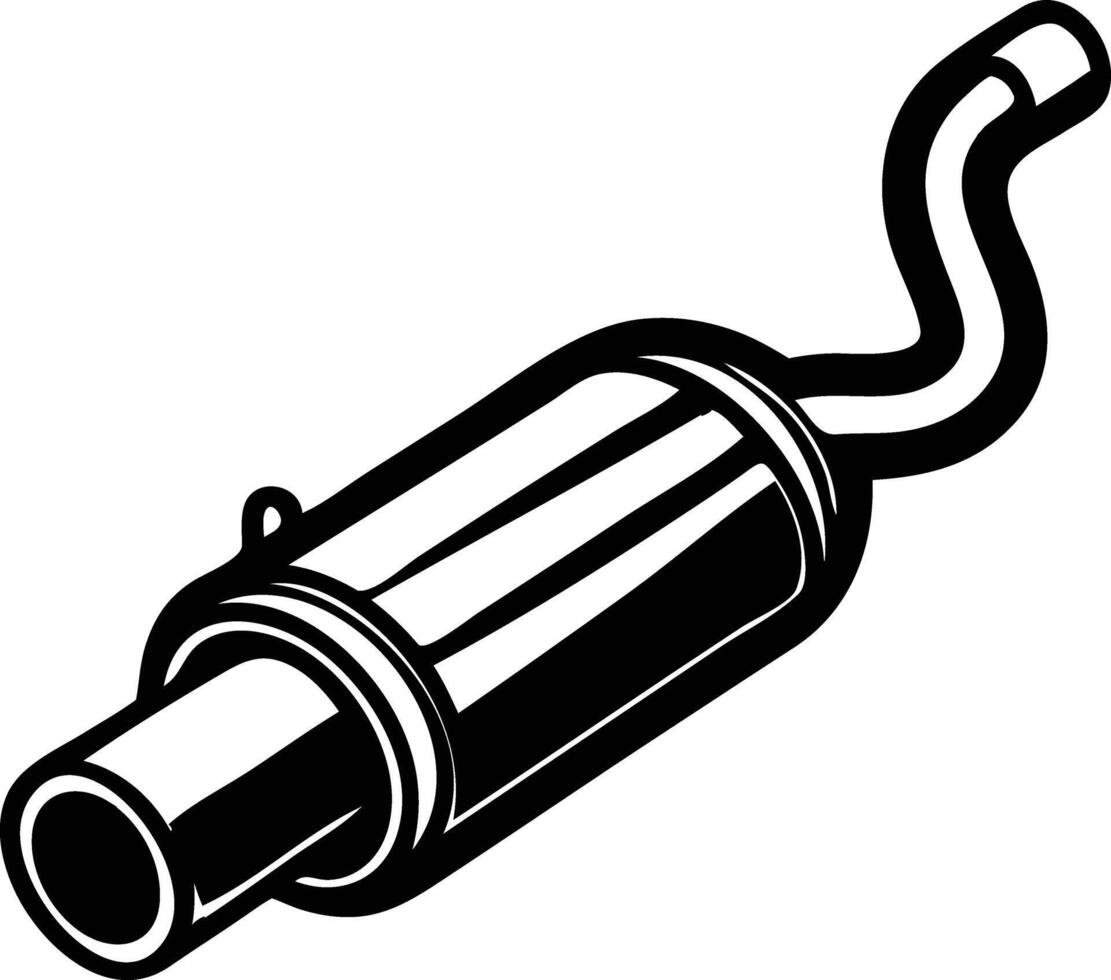Dynamic Exhaust Muffler Silhouette Available on EPS File vector