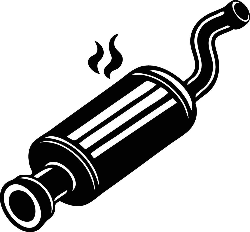 Stylish Exhaust Muffler Silhouette Available on EPS File vector