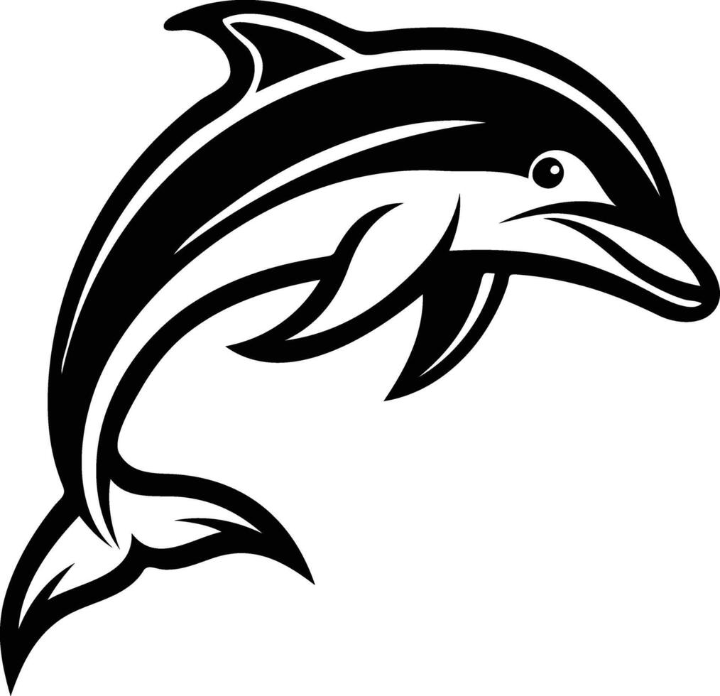 Graceful Dolphin Silhouette Available on EPS File vector