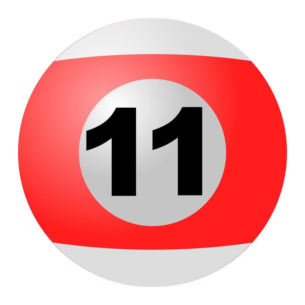 Red-Striped Billiard Ball No. 11 vector