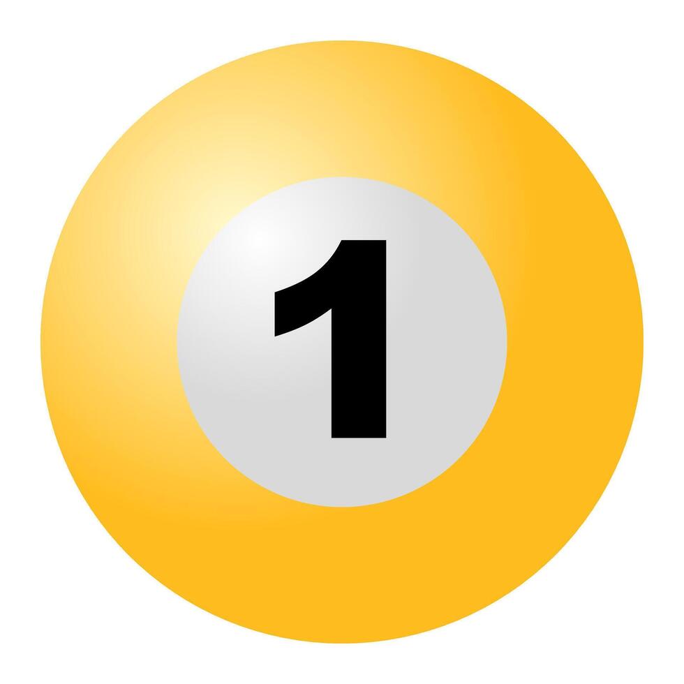 Yellow Billiard Ball No. 1 vector