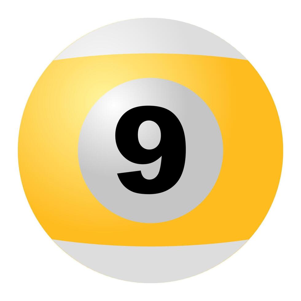 Yellow-Striped Billiard Ball No. 9 vector