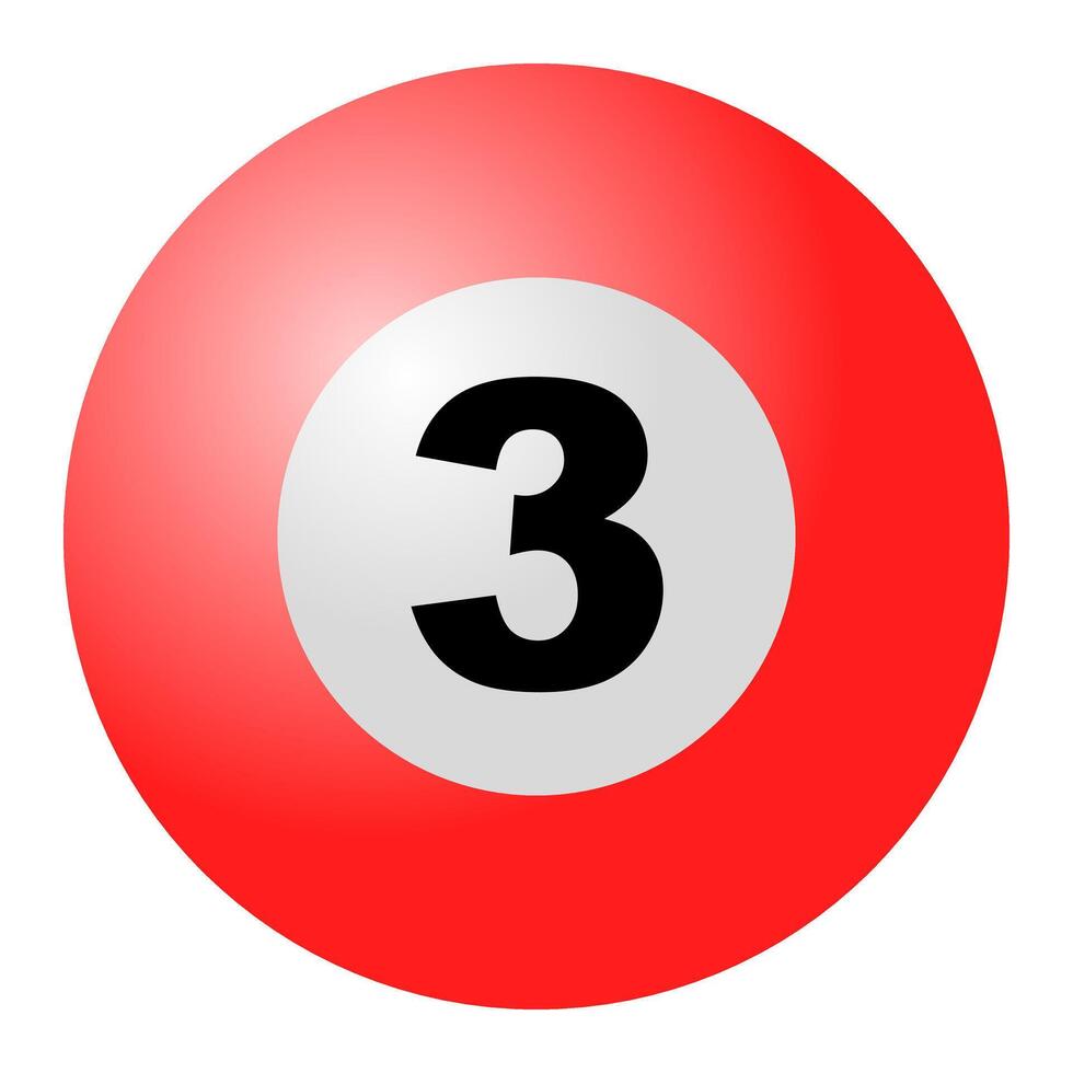 Red Billiard Ball No. 3 vector