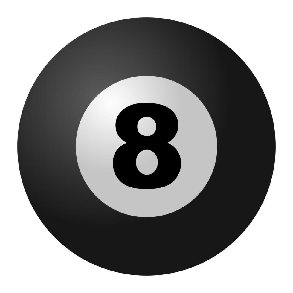 Black Billiard Ball No. 8 vector