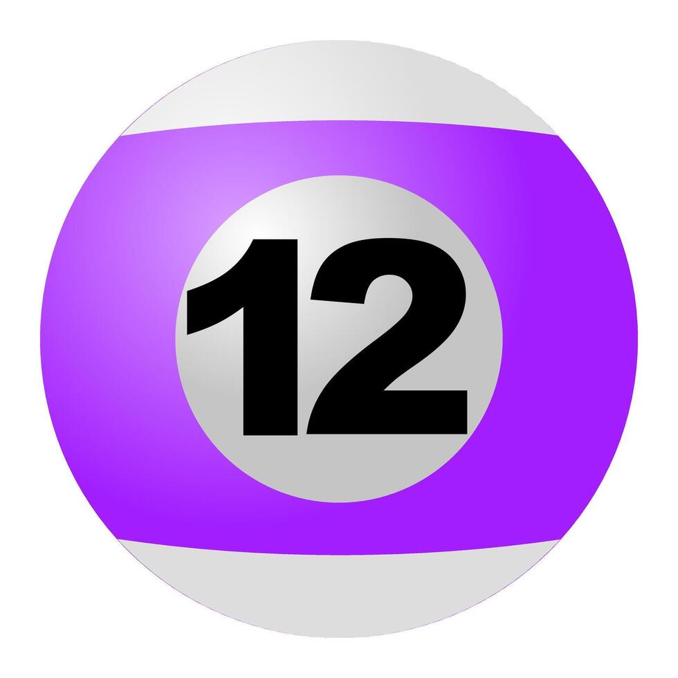 Purple-Striped Billiard Ball No. 12 vector