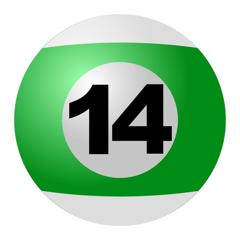 Green-Striped Billiard Ball No. 14 vector