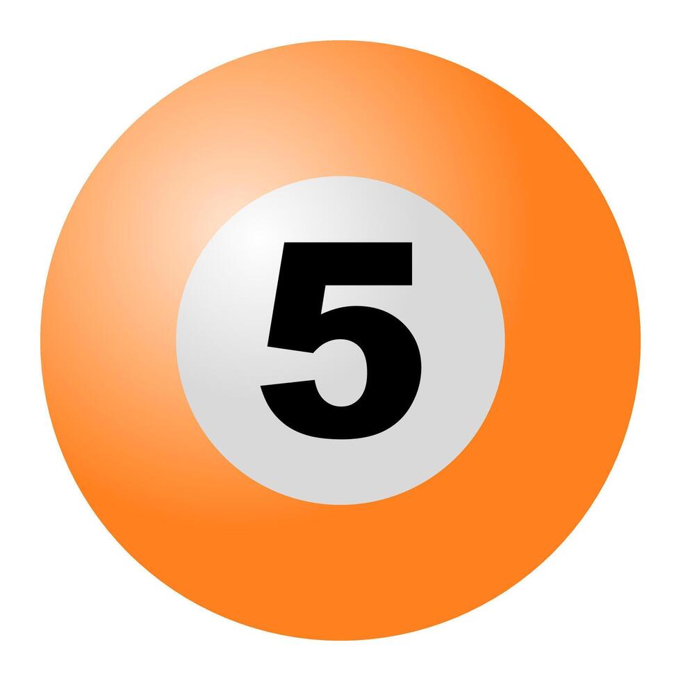 Orange Billiard Ball No. 5 vector