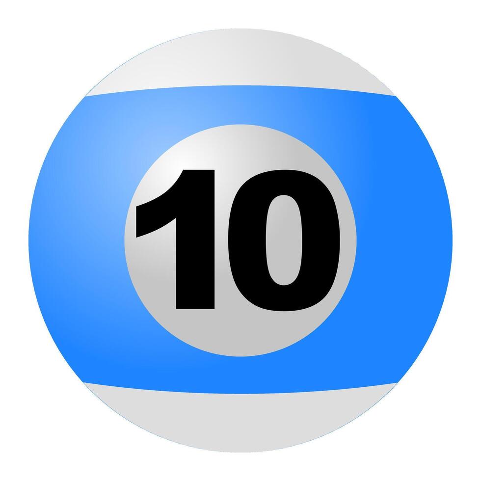 Blue-Striped Billiard Ball No. 10 vector