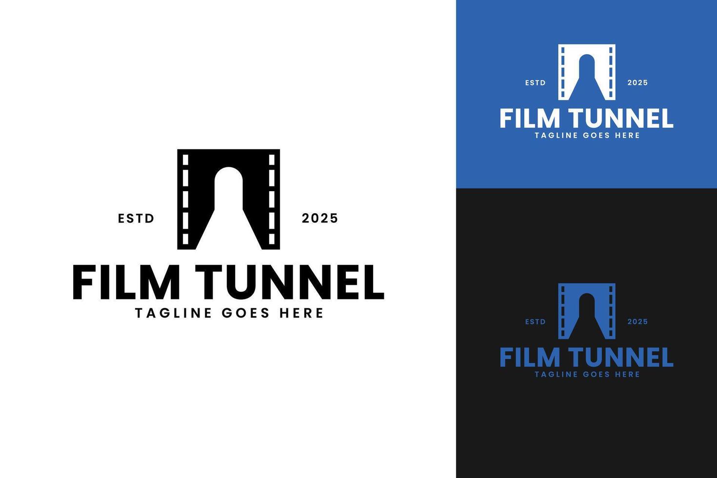 Film tunnel logo design template illustration idea vector