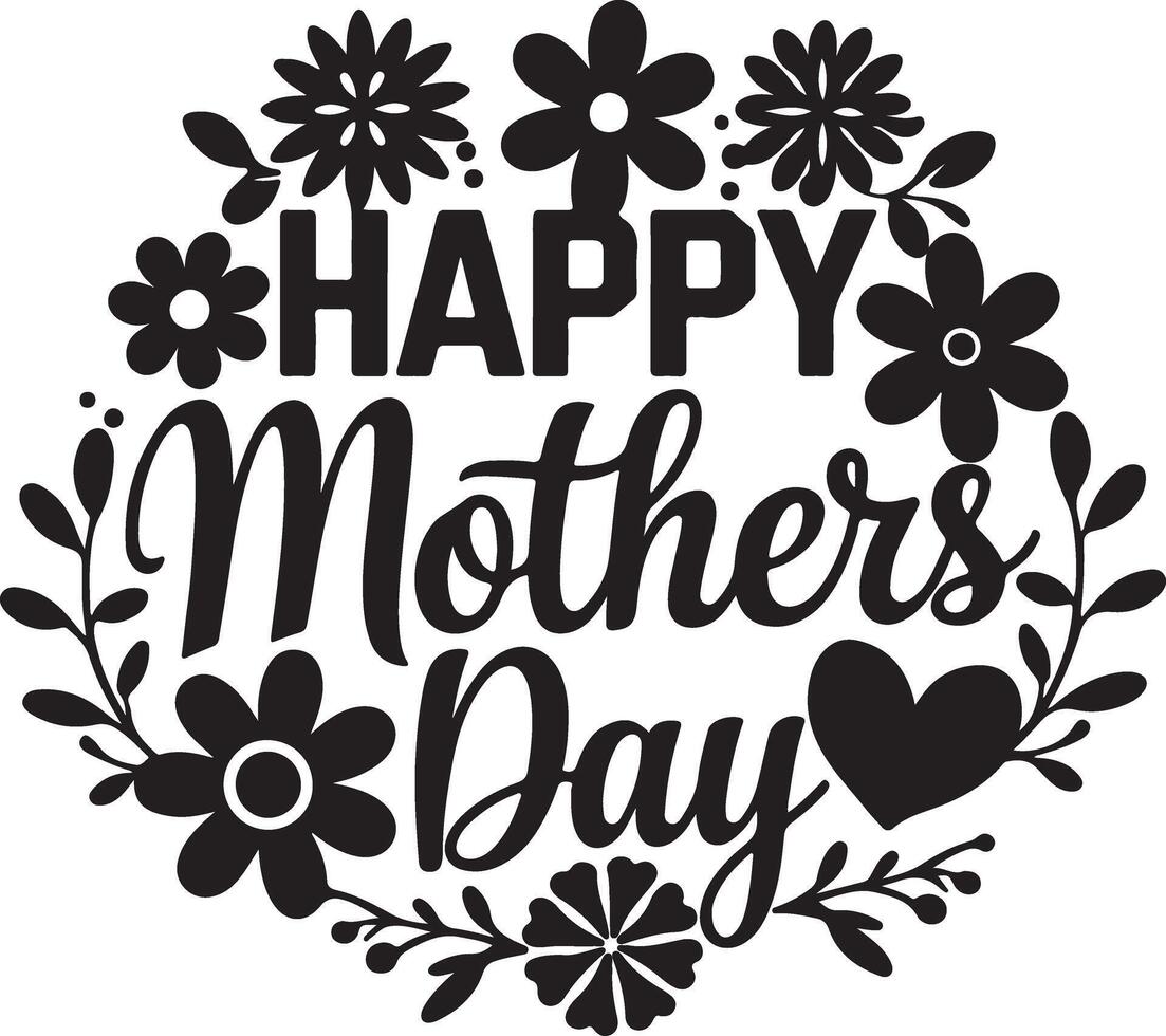 Handwritten Happy Mothers Day Lettering vector