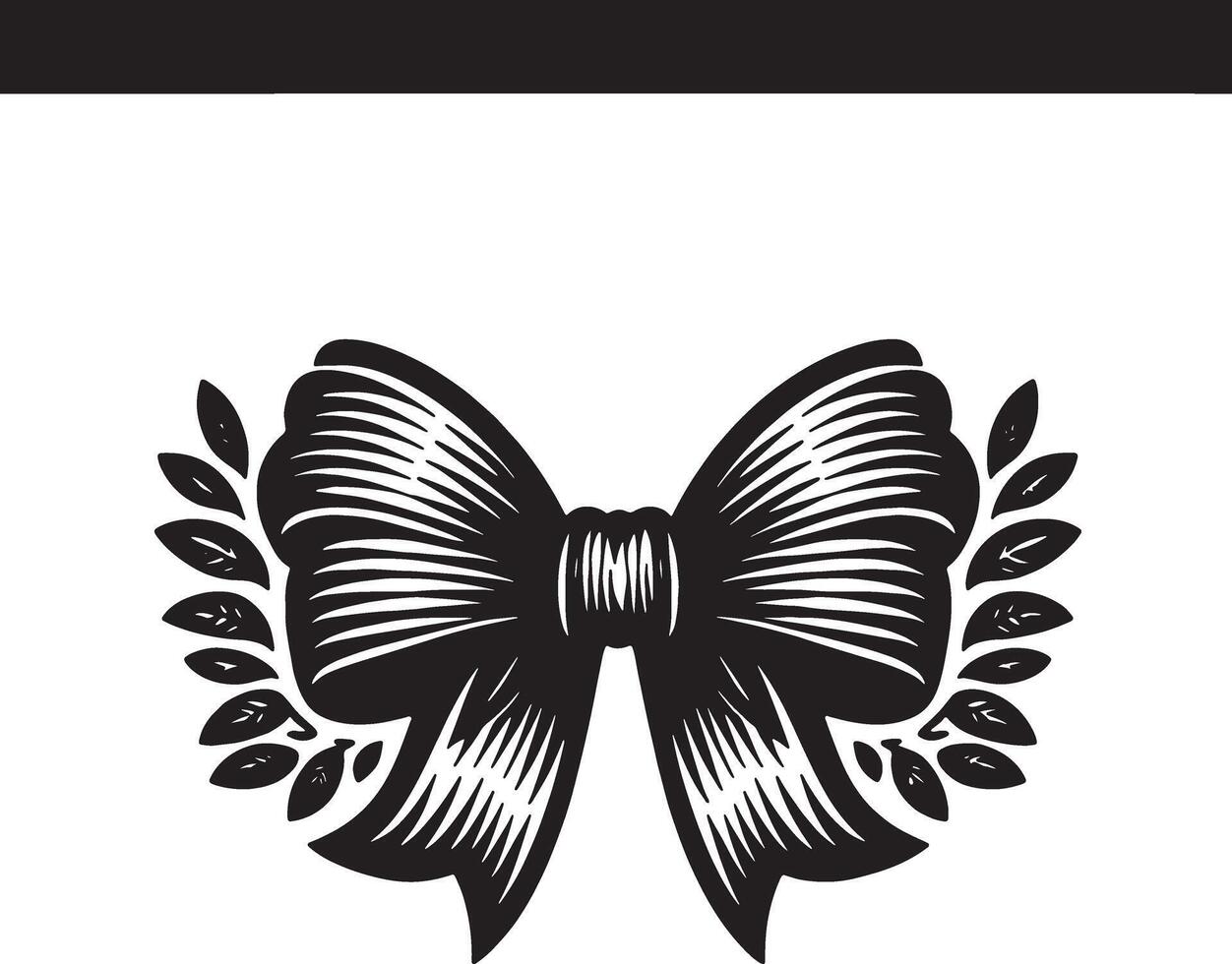 Minimalist Bow and Ribbon Graphic vector