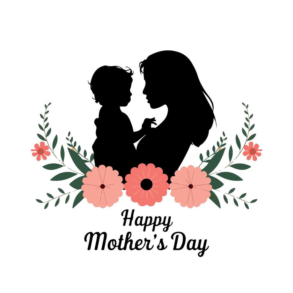 Mothers Day Celebration Art with Mother and Children Together vector